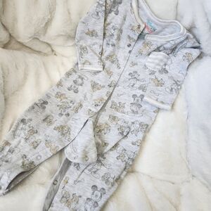 Disney Gray Baby Sleeper with Mickey Mouse Design